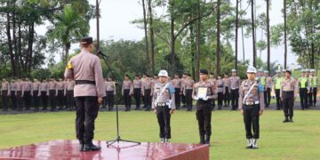 Upacara Pemberhentian Tidak Dengan Hormat (PTDH) Personil Polres Kuansing
