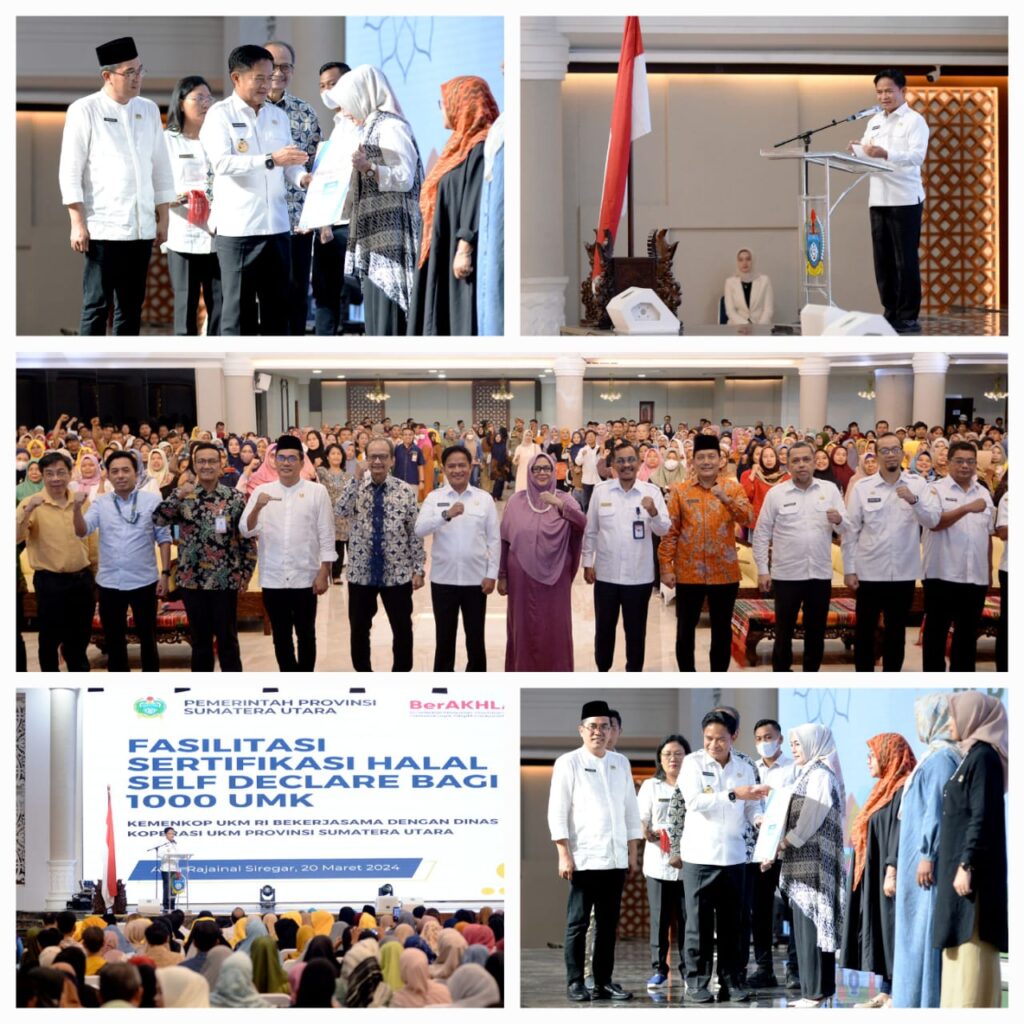 Kolaborasi Dengan Kementerian Koperasi, Pemprov Sumut Fasilitasi 1.000 Sertifikat Halal Gratis Untuk UMKM