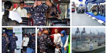 Tentara Nasional Angkatan Laut (AL) Berangkatkan Masyarakat Mudik Gratis Jalur Darat Dan Laut Serentak
