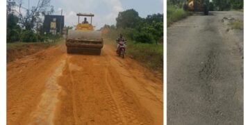 Jelang Mudik Lebaran, Pemkab Rohul Kebut Perbaikan Jalan yg Rusak