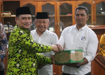 PD DMI Rohil Gelar Silaturahmi & Halal bi Halal, Serahkan Bantuan Kebersihan Masjid