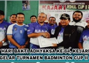 Hari Bakti Adhyaksa: Kejari Rohul Gelar Turnamen Open Badminton Ke II di GOR Fortuna