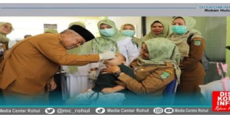 Pencanangan Pekan Imunisasi Nasional  Polio Tingkat Kabupaten Rokan Hulu Tahun 2024