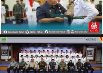 Pemkab Rohul Laksanakan Pengukuhan Paskibraka 2024 di Hall Islamic Centre