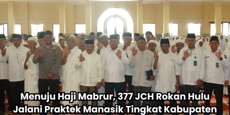 Menuju Haji Mabrur, 377 JCH Rokan Hulu Jalani Praktek Manasik Tingkat Kabupaten
