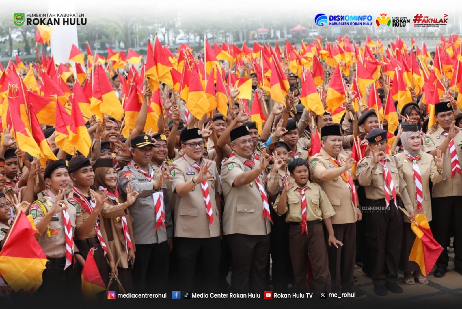 Peringati Hari Pramuka Ke-65, Kwarcab Rokan Hulu Gelar Pelantikan Pengurus dan Apel Besar